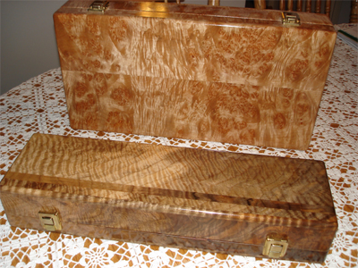 Bastogne Walnut and BL Maple Oboe Cases Vincent Ritzert USA  vincentdritzert@zoominternet.net