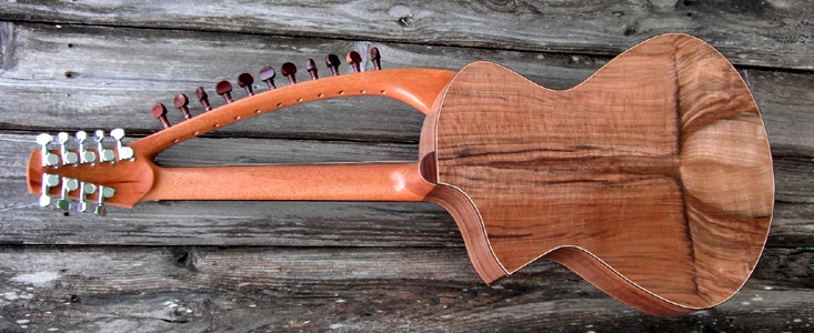 Grafted Walnut Harp Guitar by JBH Guitars jbhguitars.com/ USA