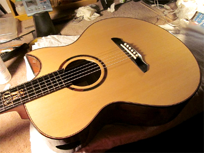 Jumbo Acoustic Birds Eye Rock Maple Guitar by Tom Sassenrath