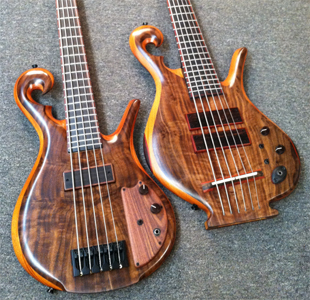 Spectacular Claro Walnut Basses by Carl Thompson USA www.ctbasses.com