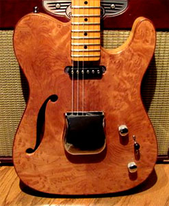 Burl Redwood “Tele” design by  Jon Perry USA pereyraukes.com