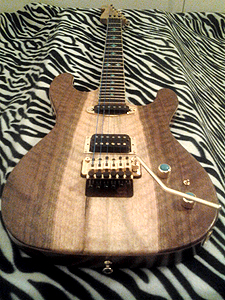 Curly Claro Walnut Guitar by Stardust Guitar Works  thor2027@gmail.com  USA